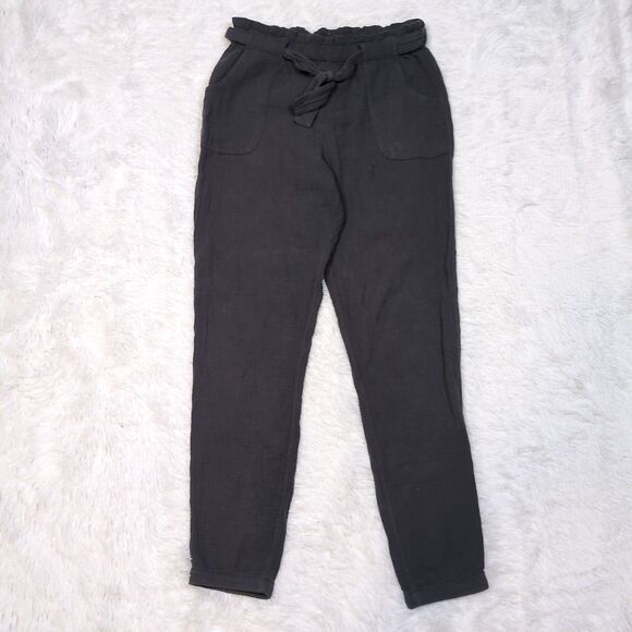 Lot 2 Cat & Jack Girls XL Cotton Gauze Jogger Pants Gray Green Tie Waist Pockets - Picture 10 of 13
